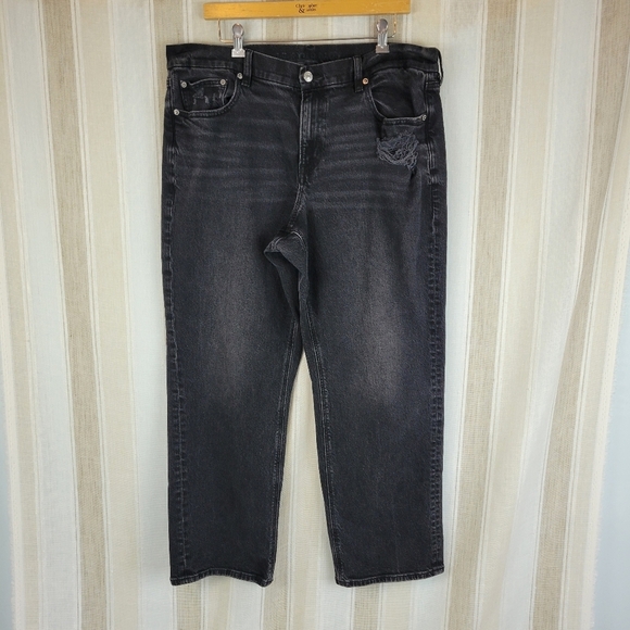 American Eagle Stretch Real Good Curvy Straight Jeans Black Size 18‎ - Picture 1 of 11
